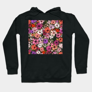 Modern Floral Illustration, Colorful Wild Flowers art 7 Hoodie